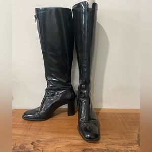 Vintage Black Patent Leather Boots. Worn by Yasmine Bleeth on Nash Bridges.